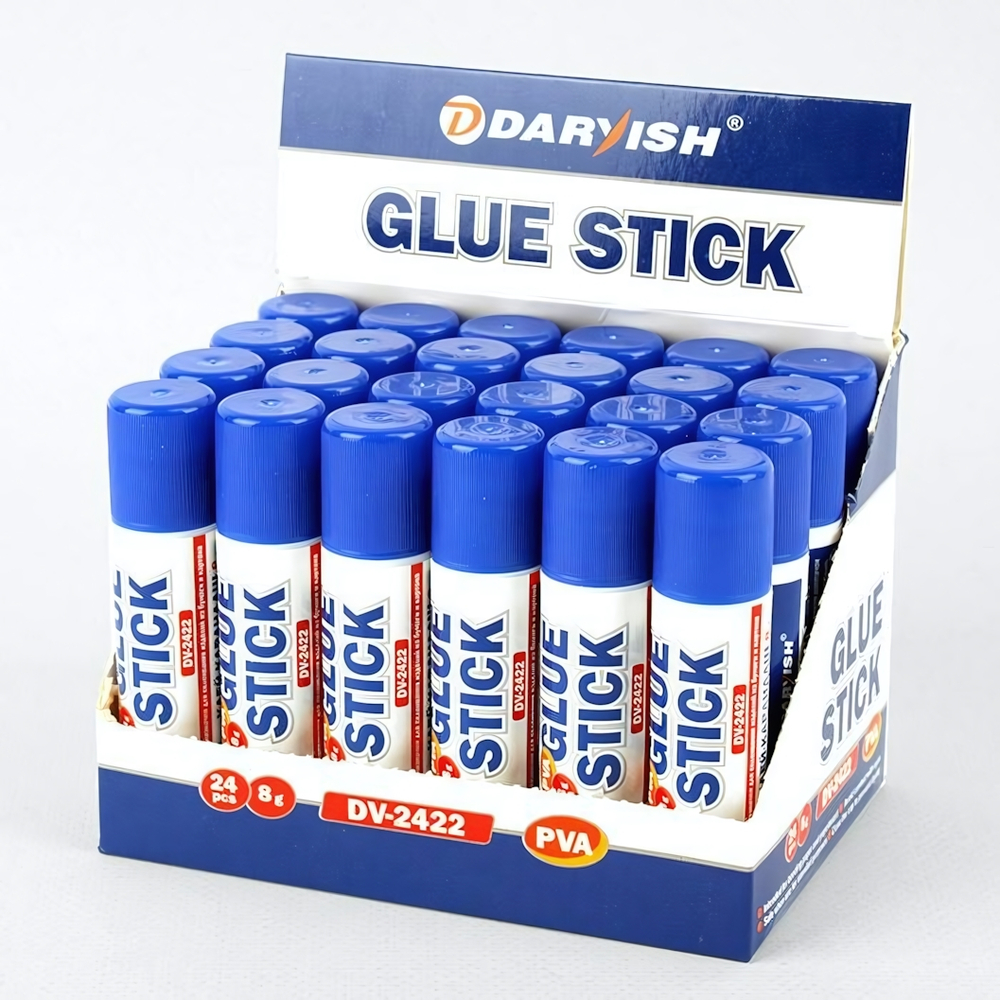 Клей-карандаш 8гр. в пластиковом корпусе с выдвигающимся стержнем (Darvish)