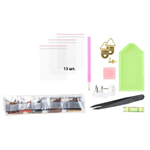 Алмазная мозаика со стилусом, лотком, желеобразным клеем, крепежом и пинцетом, 16 рисунков ассорти, размер 50*40 см