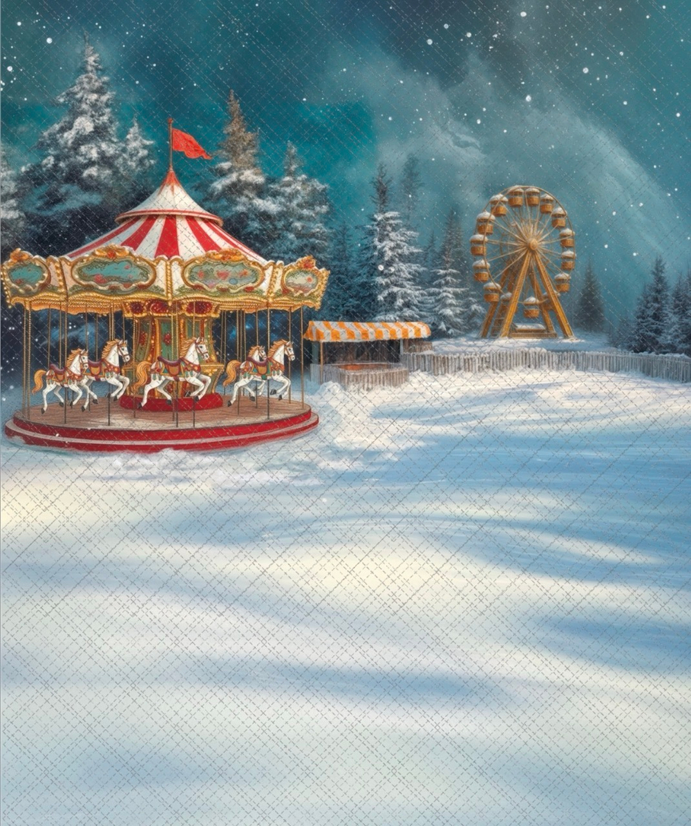 КАРУСЕЛЬ зима №1 - фон неопреновый