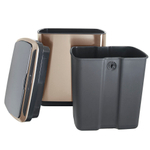 Ведро для мусора сенсорное, прямоугольное, широкое, внутр ведро, Foodatlas JAH-5111, 20 л (золотой)