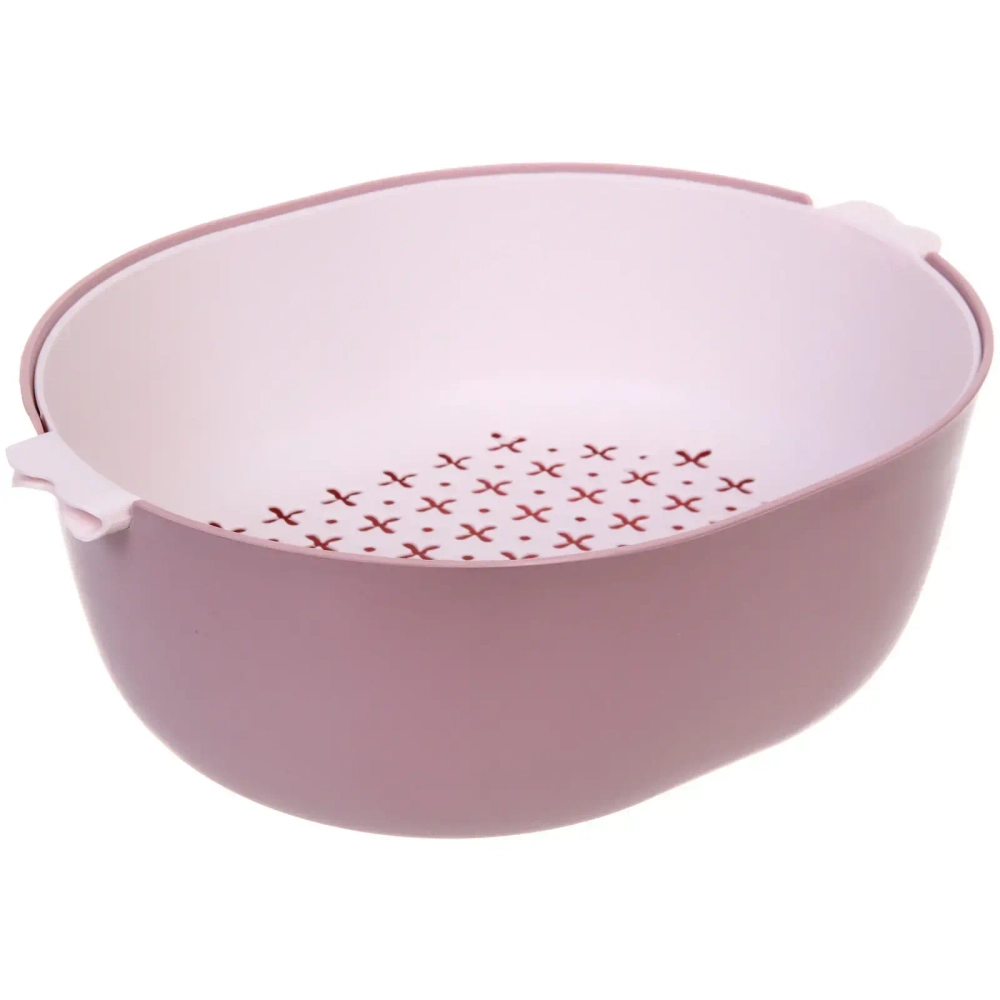 Дуршлаг пластиковый «SEGRETO» 32*25*11,5см пыльная роза