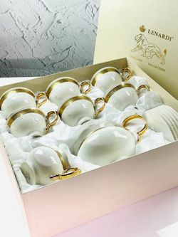 Lenardi 109-119 Чайный сервиз 14пр. 230 мл в под.уп.(х3)Фарфор