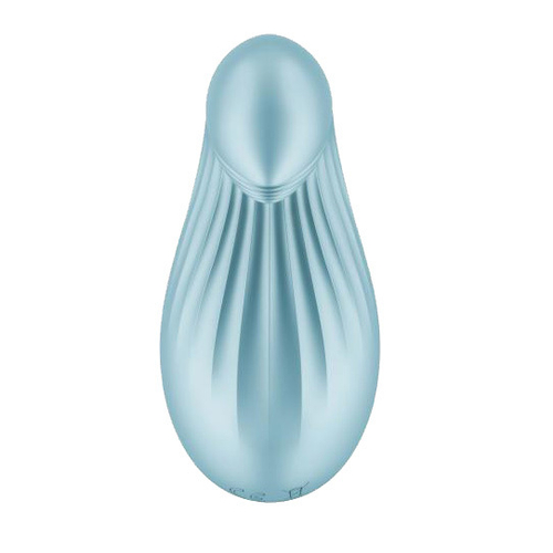 Голубой клиторальный вибромассажер 9см Satisfyer Dipping Delight