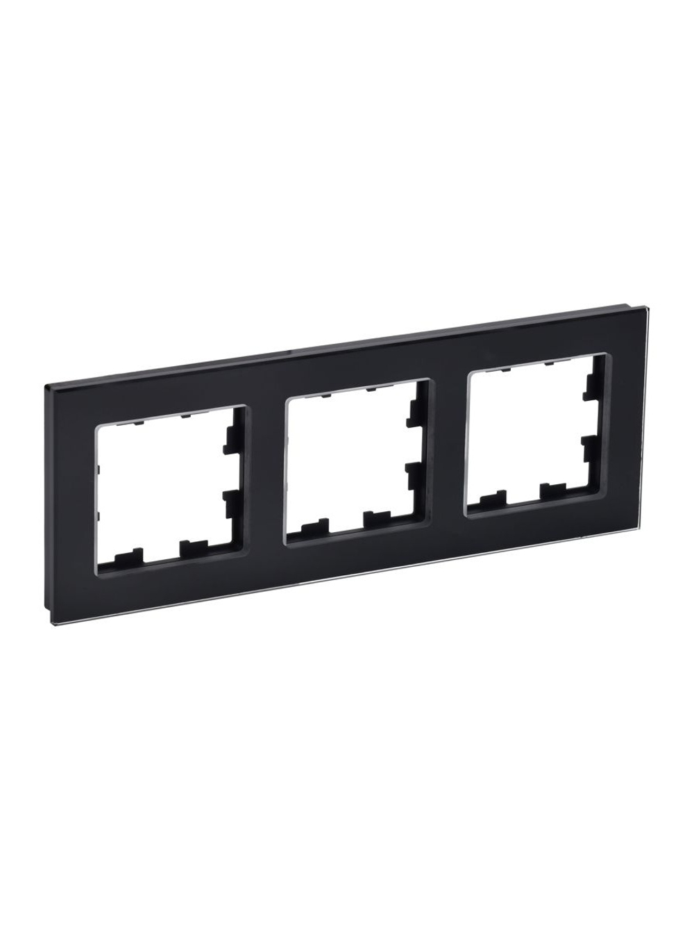 Рамка 3-м BRITE РУ-3-2-БрЧ стекло черн. IEK BR-M32-G-K02