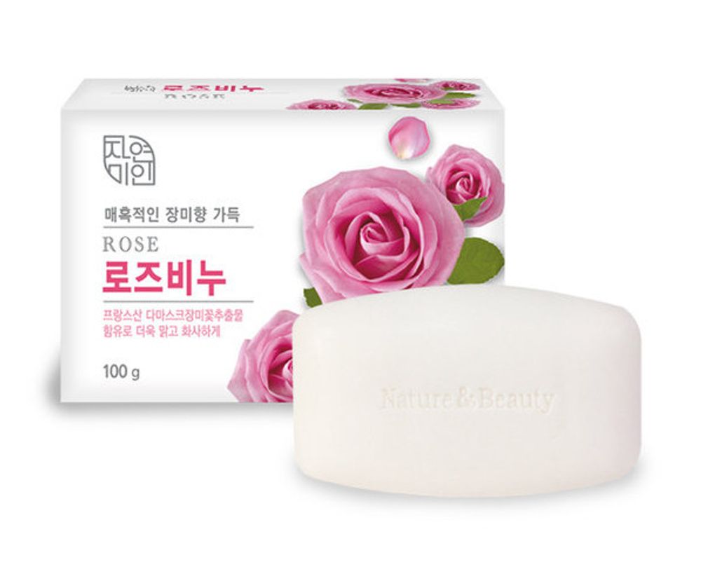 Mukunghwa Rose Beauty Soap Успокаивающее и увлажняющее туалетное мыло с экстрактом дамасской розы