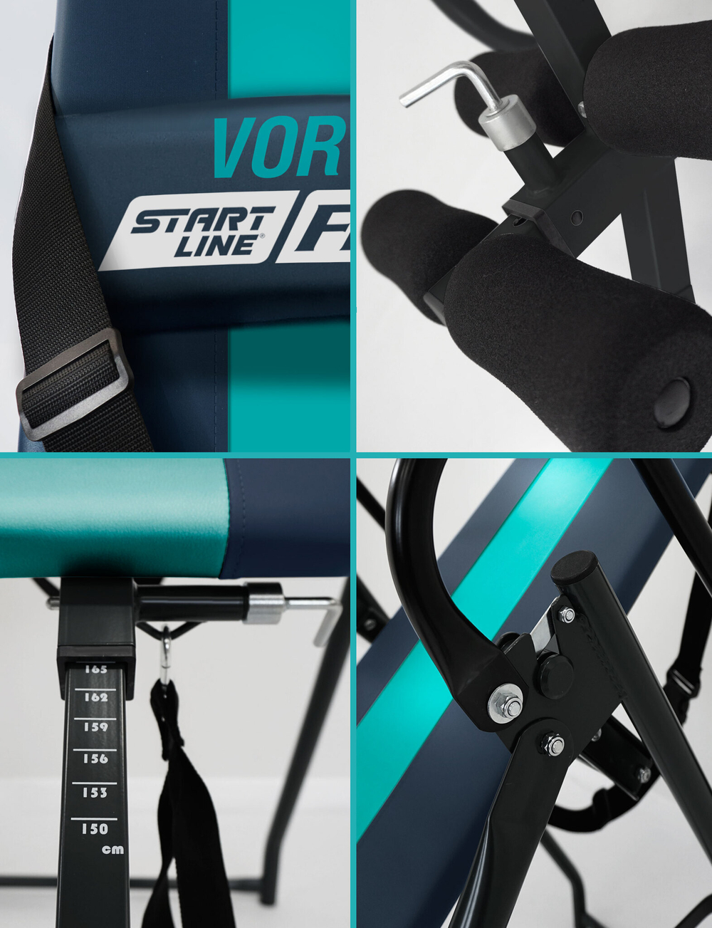 Инверсионный стол Vortex сине-бирюзовый с подушкой