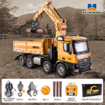 Радиоуправляемый 26ch четырёхосный самосвал-погрузчик 3в1 HuiNa Toys 1:14 - HN1538 , обновленная модель hn1575