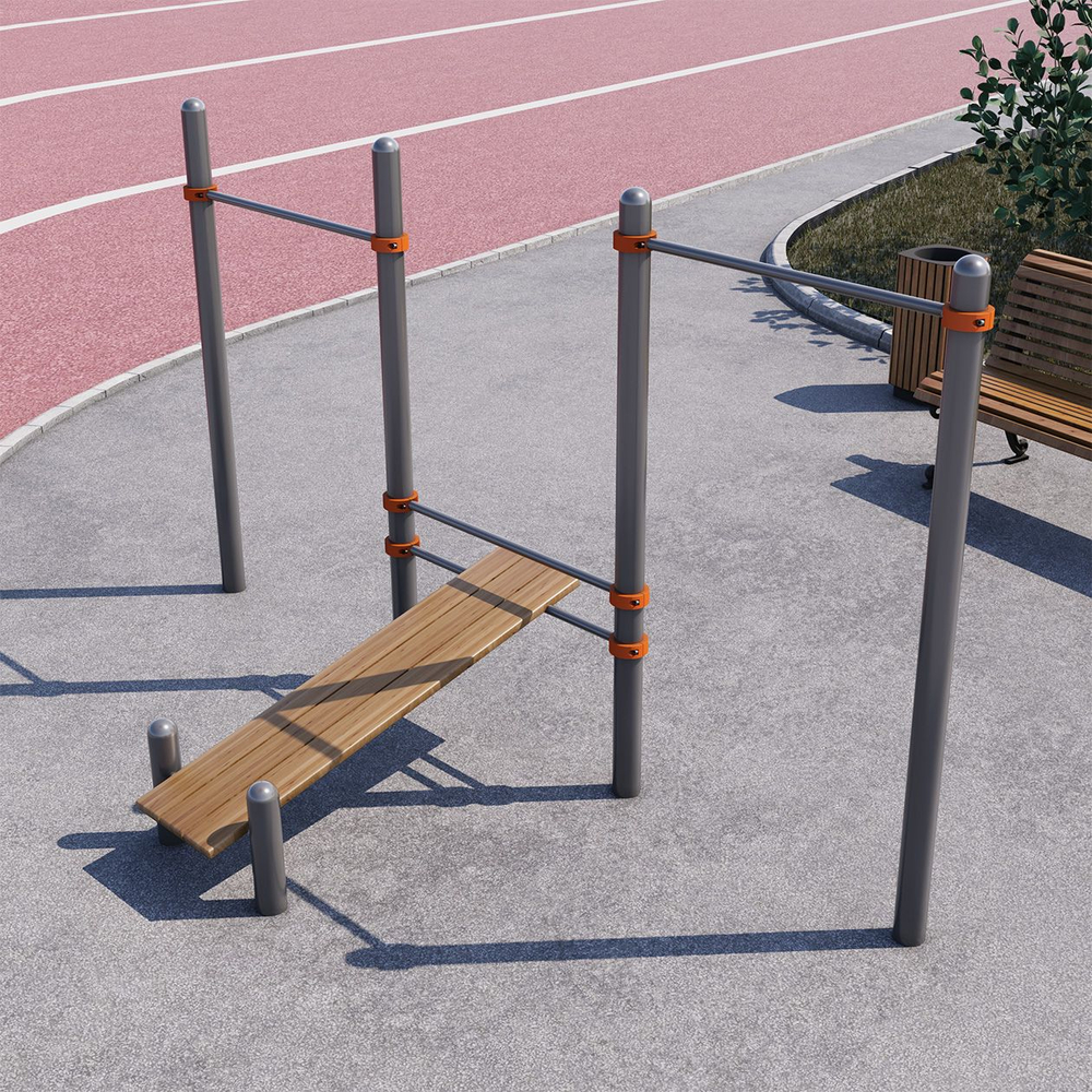 Скамья для пресса с двумя турниками СВС-26-М