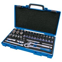 KING TONY (3545MRV) Набор торцевых головок с принадлежностями 3/8", 6-гранные, 6-24 мм, 45 предметов