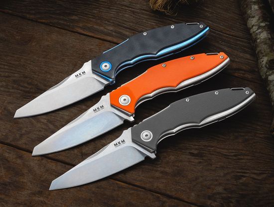 Складной нож MKM "RAUT" MKM/VP01 GB OR c клинком из стали Böhler M390 Microclean®, рукоять G10 / титан