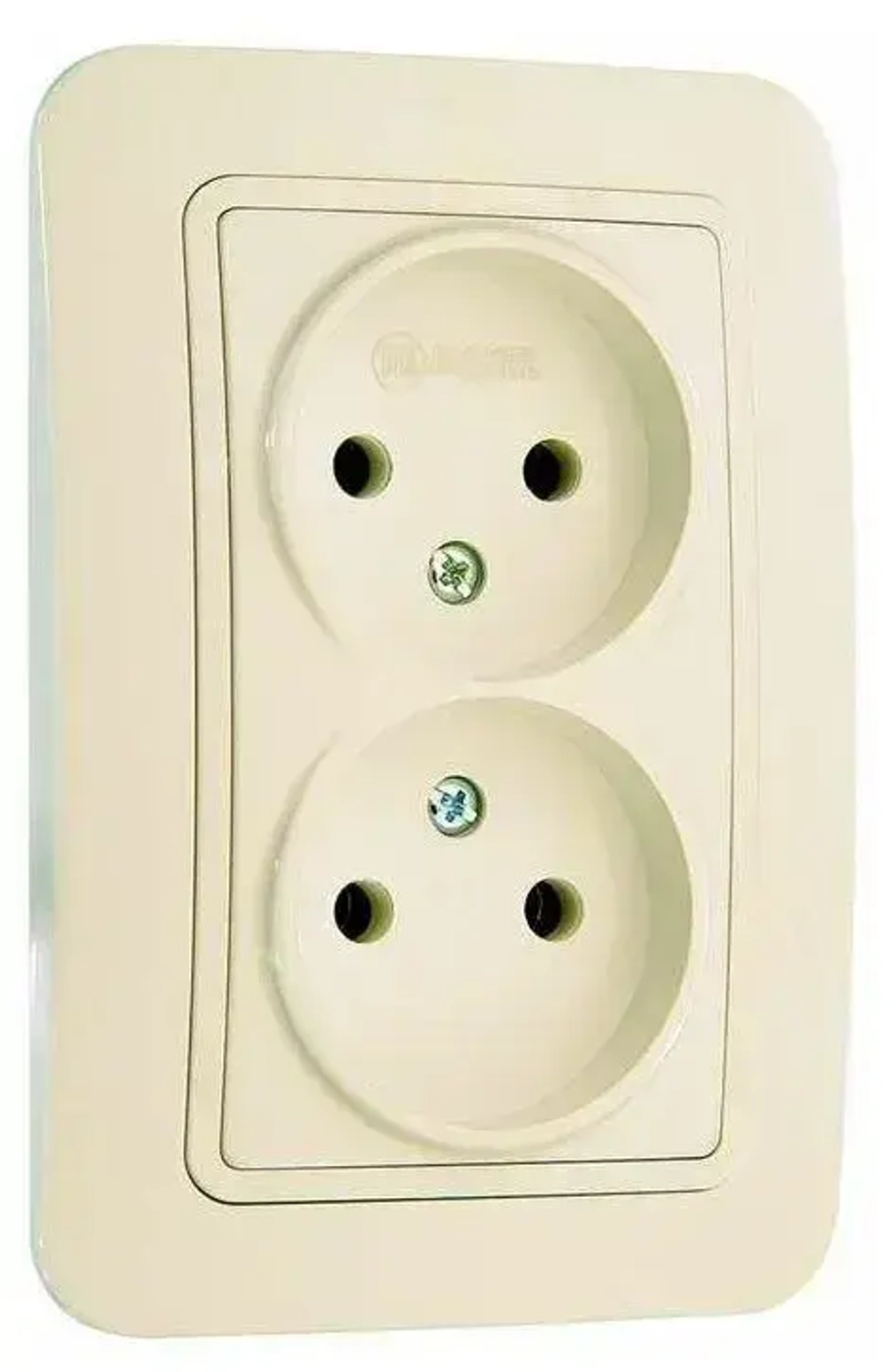 Розетка Makel Lilium двойная внутренняя бежевая 70217