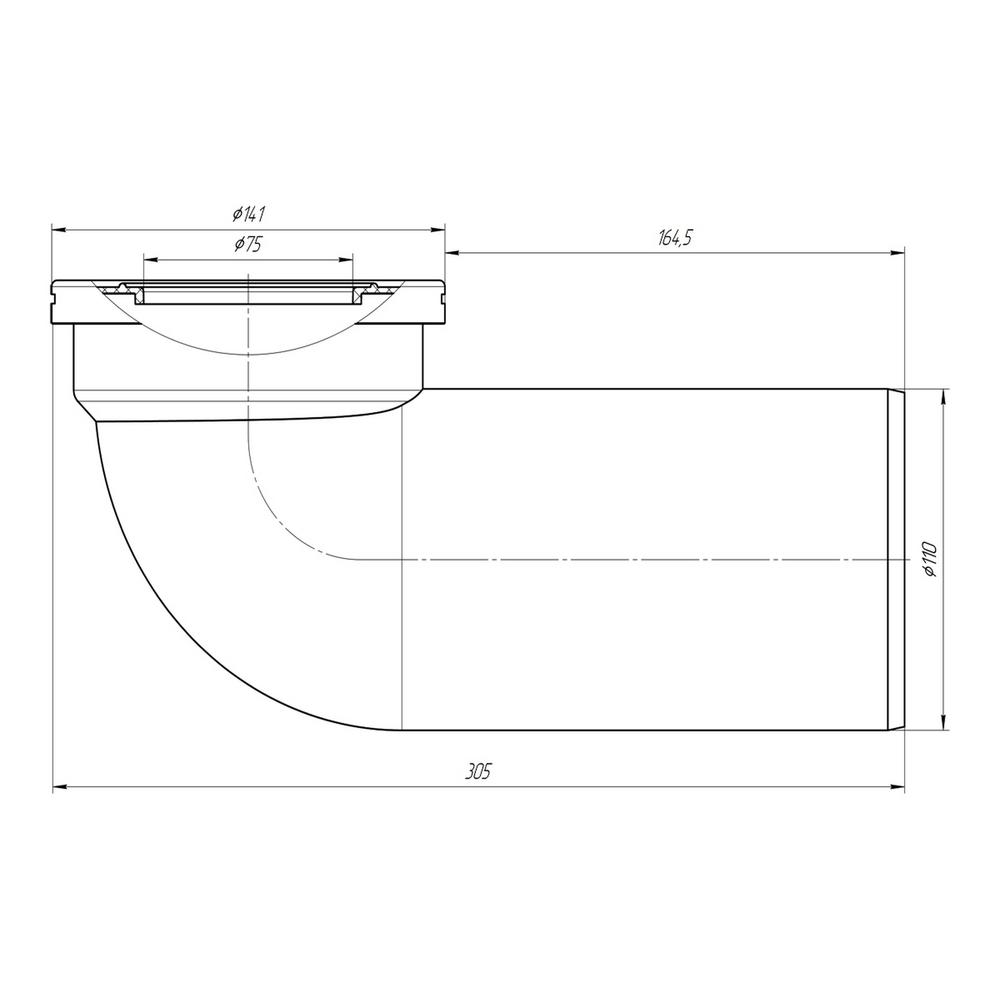 Труба фановая 110*90 град W9220 АНИ пласт