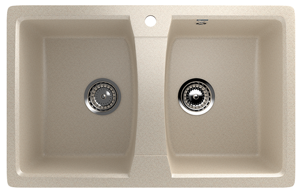 МОЙКА ULGRAN ДВОЙНАЯ КЕРАМОГРАНИТ U-402 БЕЖЕВЫЙ 328