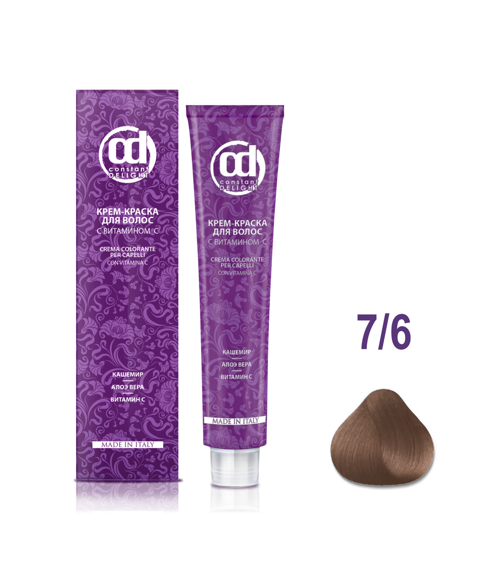 Д 7/6 крем-краска для волос с витамином С средне-русый шоколадный 100 мл