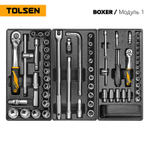 TOLSEN (TT85415-157) Набор инструментов 157 предметов, "BOXER", для тележки, 12 ложементов