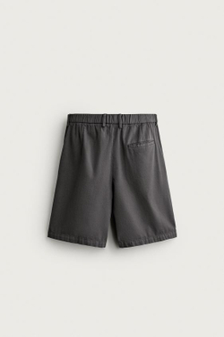 ZARA ШОРТЫ RELAXED FIT С ЭФФЕКТОМ ПОТЕРТОСТИ, СЕРЫЙ