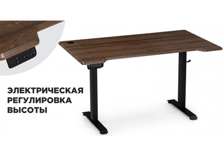 Компьютерный стол Маркос с механизмом подъема 140х80х75 черный / кантри орех