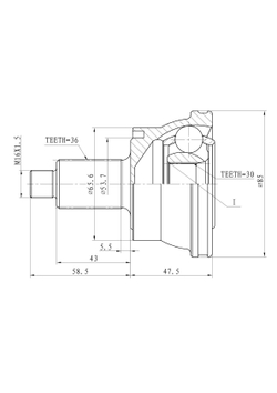 ШРУС наружный (компл.)  VAG A2/Fabia/Praktik/Roomster/Polo 01-09 GANZ GIK04069