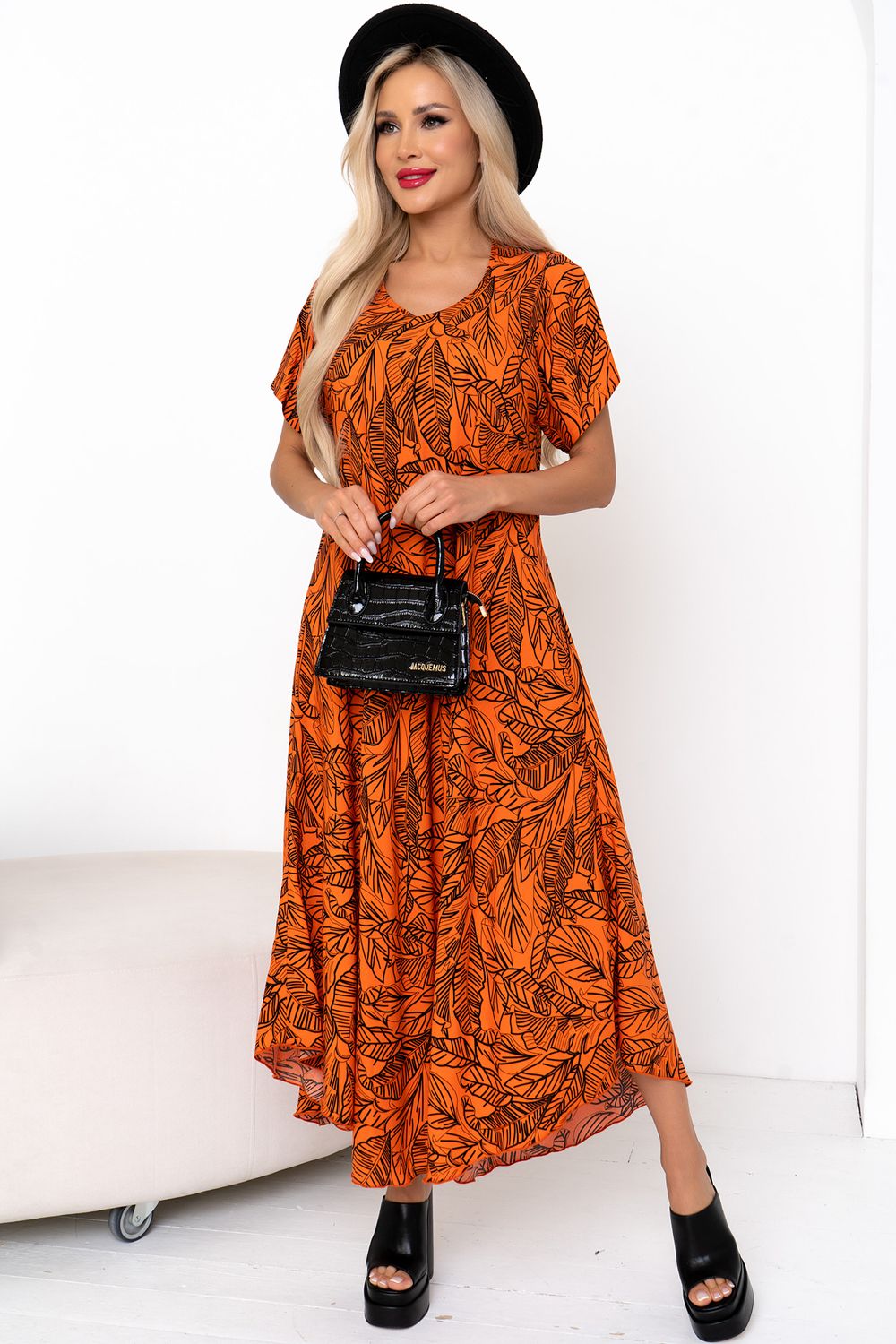 Платье Магия лета (оранжевый)-54р-р Р11-867/28 Nikol