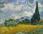 "Пшеничное поле с кипарисами", Ван Гог, Винсент, картина (репродукция), Настене.рф