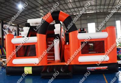Коммерческий батут "Белый клык" с механизированной головой, 6*5*4 м черно-оранжевый