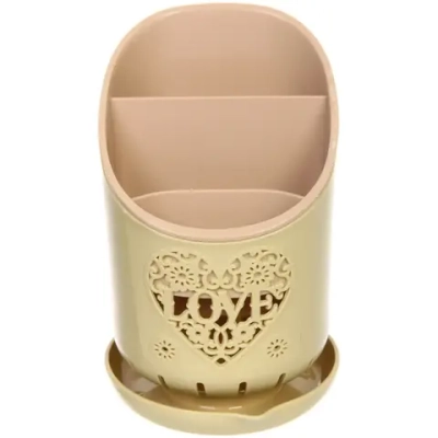 Подставка для столовых приборов «SEGRETO» 19*13см 3секции оливковая