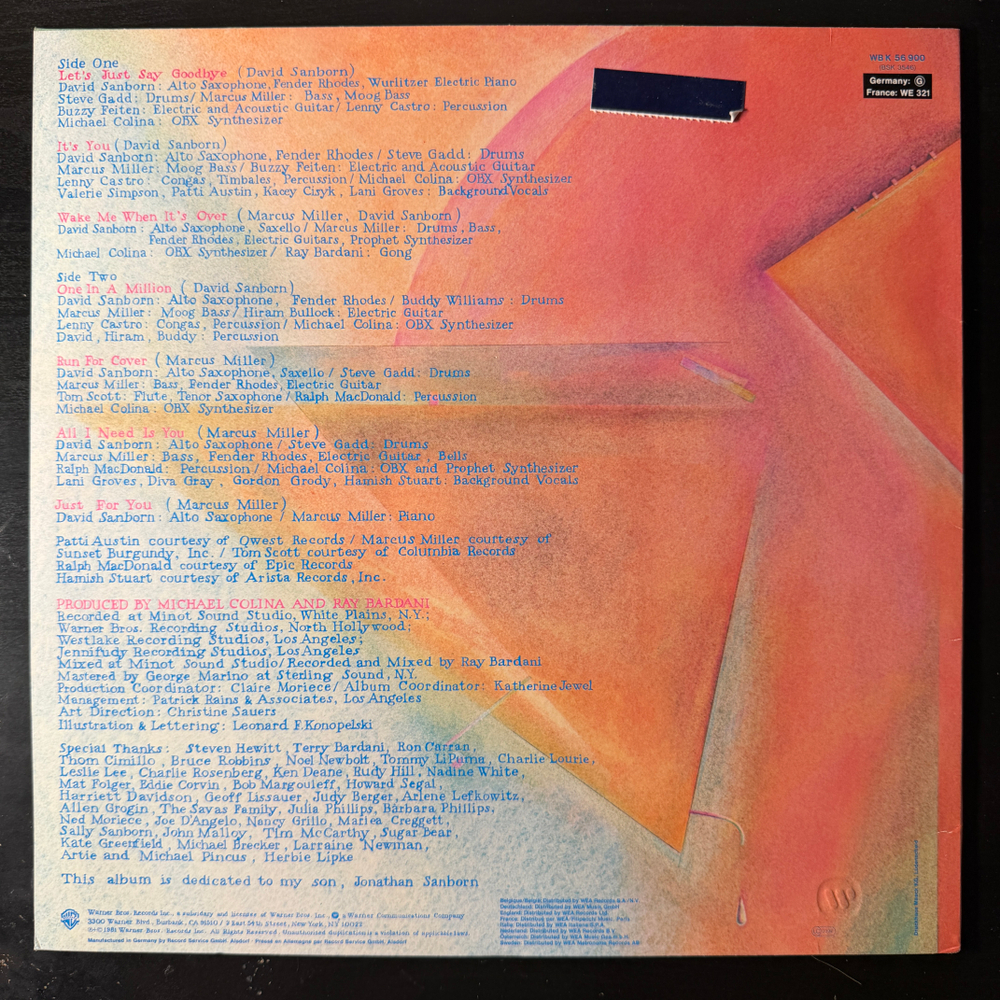 David Sanborn ‎– Voyeur (Германия 1981г.)