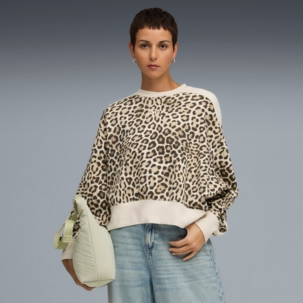 Толстовка женская PUMA T7 LEO LUXE AOP Over-Oversized Crew TR