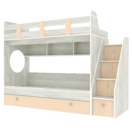 Кровать двухъярусная КарИВи Фортуна-3 Винтерберг  Дуб Молочный