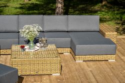 "Капри" трансформирующаяся лаунж-зона из искусственного ротанга, цвет соломенный