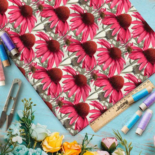 Ткань премиум сатин яркое поле цветов