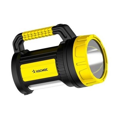 Фонарь ручной, встр акк, прожект, Космос, зар от сет220В, зар от сети авто, пластик, KOCAc2005W_Ex