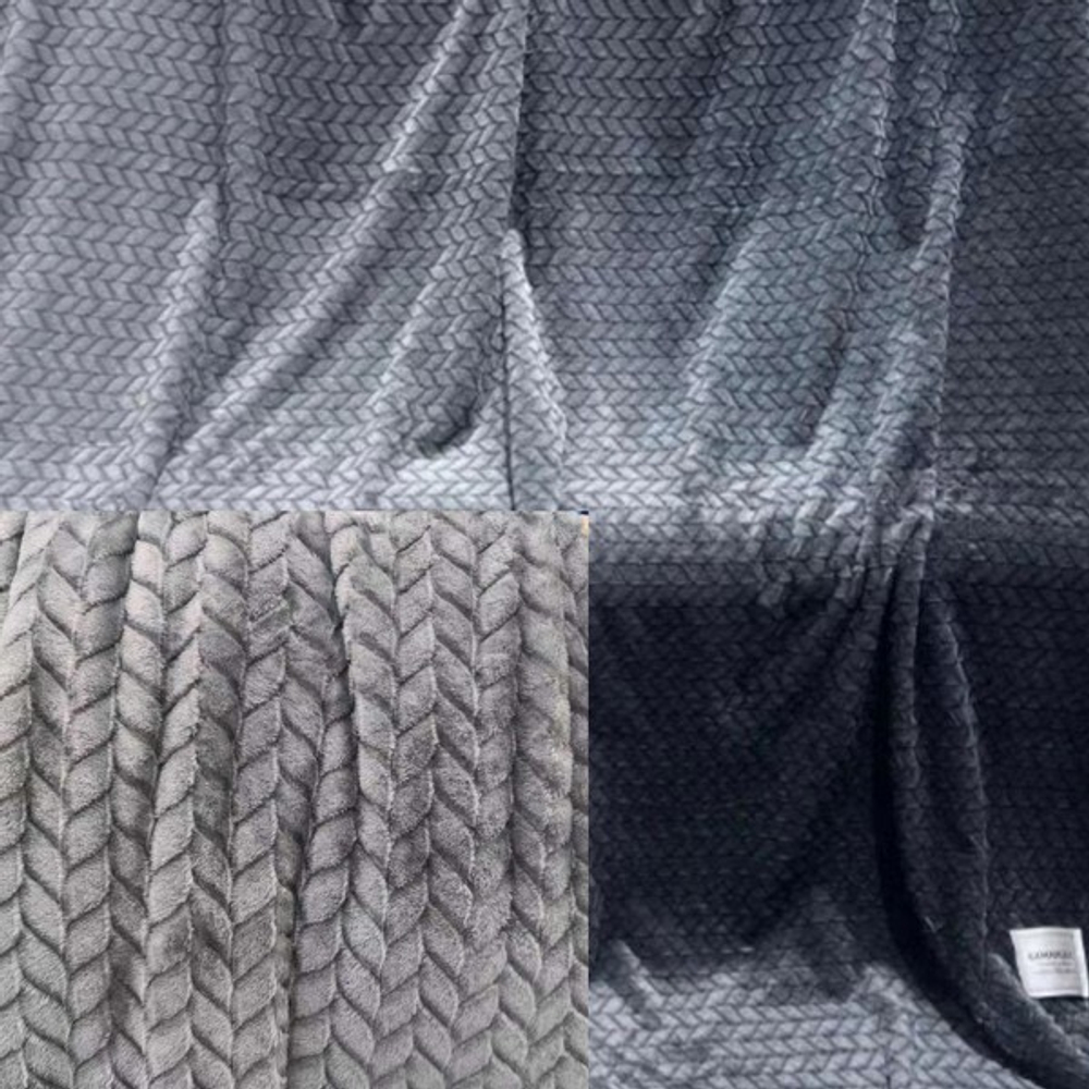 Плед 180*200см «ARIADNA», цвет графит, микрофлис, 260 гр/м²