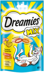 Лакомство Лосось и сыр, 60г для кошек Dreamies Микс