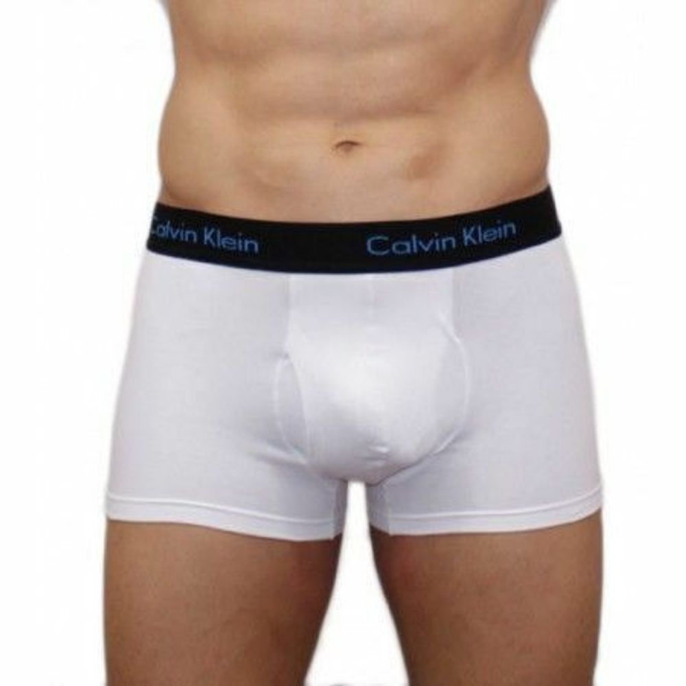 Трусы мужские боксеры белые удлиненные Calvin Klein