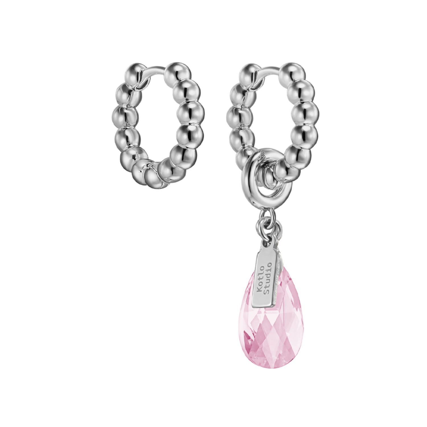 Серьги Drop Silver-Pink Earrings