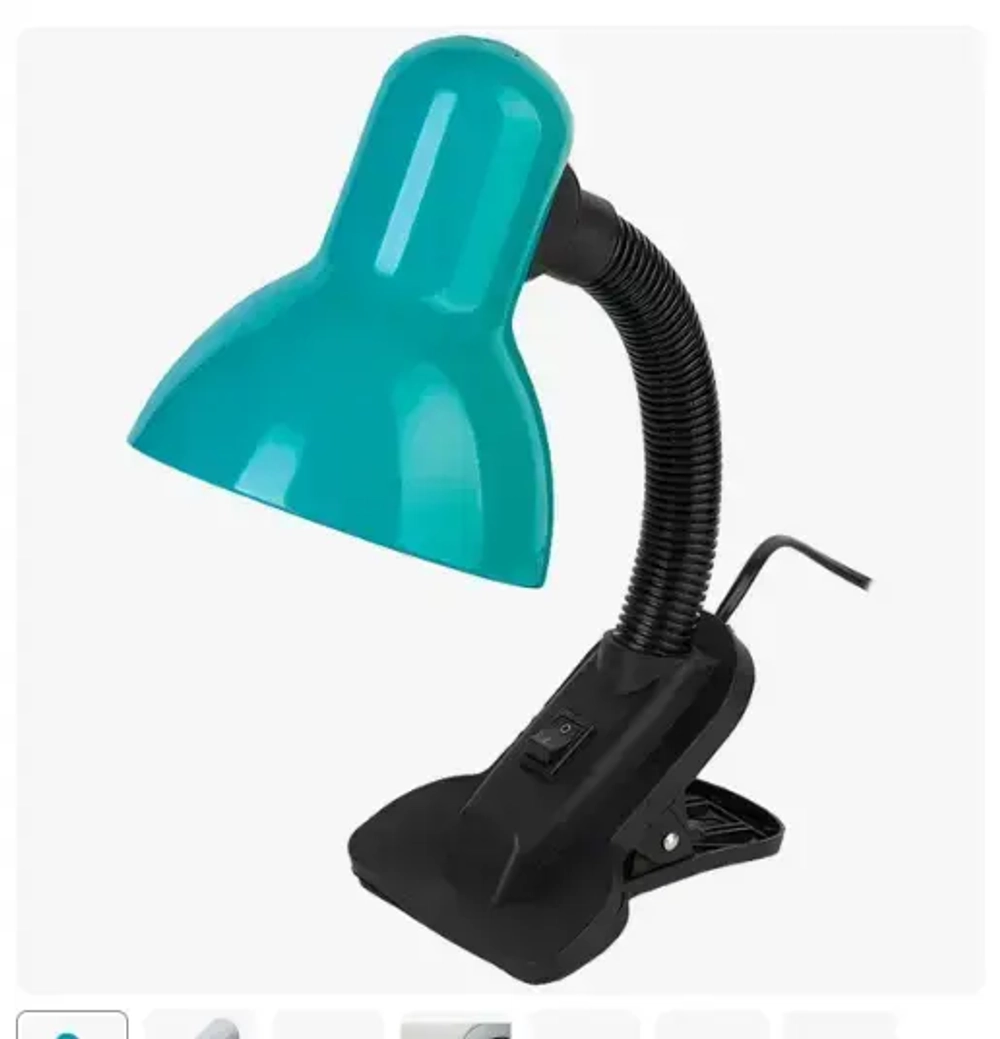 Светильник General, 60Вт, Е27, на прищепке, зеленый (в пакете)