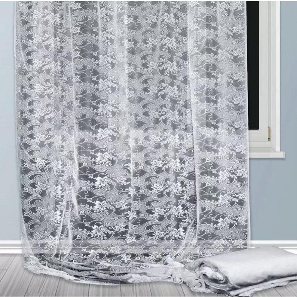 Полотно жаккардовое рис. 2-10-68,  ширина 1.8м, цвет белый, Россия.