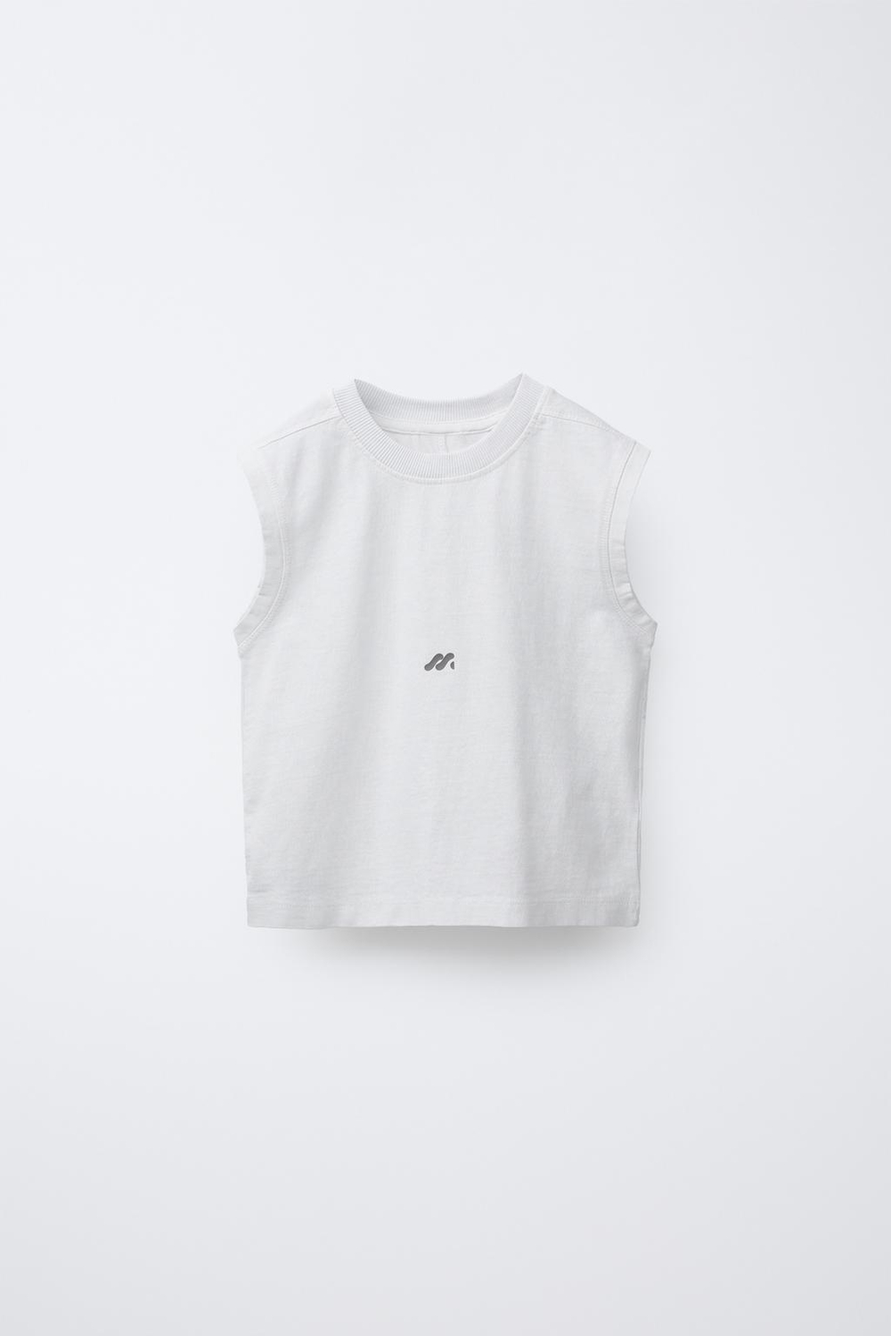 ZARA ФУТБОЛКА С ЛОГОТИПОМ, КАМЕННО-СЕРЫЙ