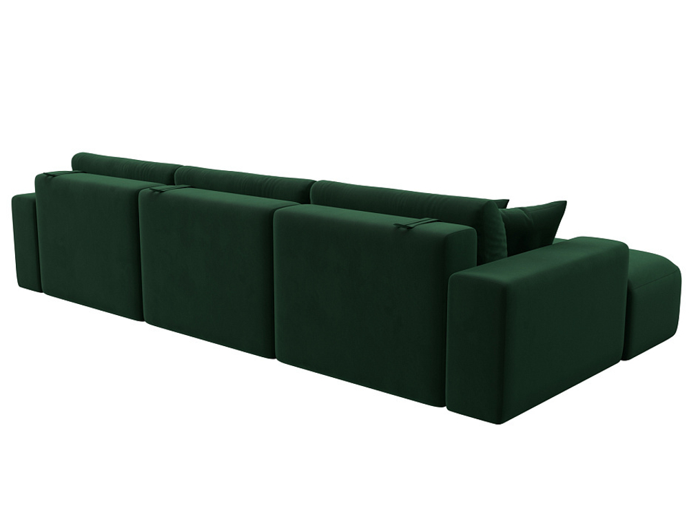 Диван угловой Лига-036 НПБ Классик Лонг левый угол ВЕЛЮР Зеленый