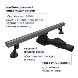 Душевой трап RGW SDR-51Gr (800)