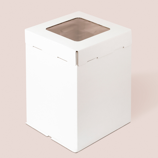Коробка для торта с окном, 300*300*450 мм, гофрокартон