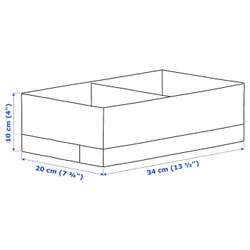 IKEA STUK  (ИКЕА СТУК)  -  Коробка с отделениями, белая, 20x34x10 см