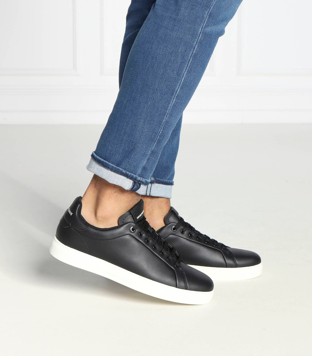 Кожаные кроссовки Emporio Armani - черный(X4X598 XF662)