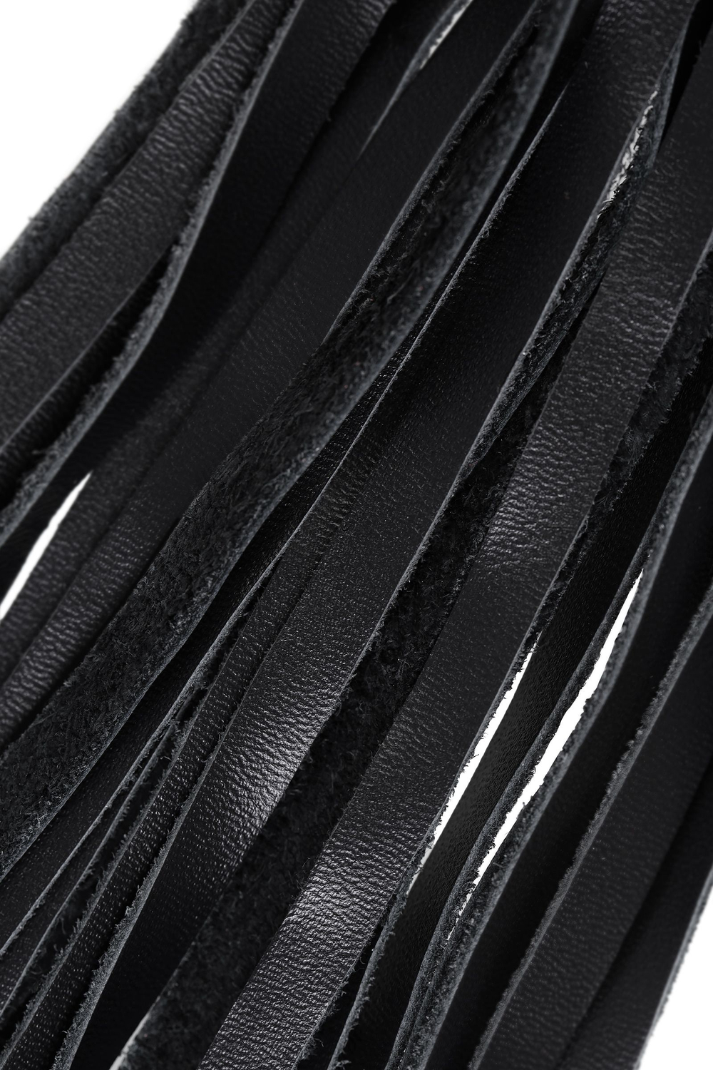 Плеть с белой рукоятью и чёрными хлыстами - 50 см. (Цвет: черный)