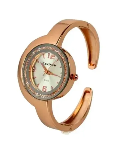 Часы-браслет кварцевые CANSNOW, золотистый/розовый W8140-01