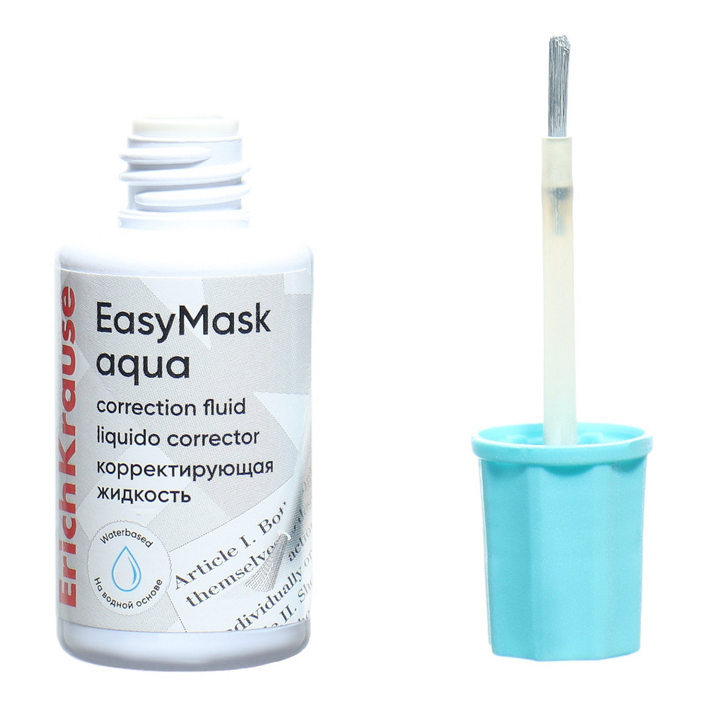 Корректирующая жидкость ErichKrause ErichKrause EasyMask Aqua на водной основе, кисть, 20 мл