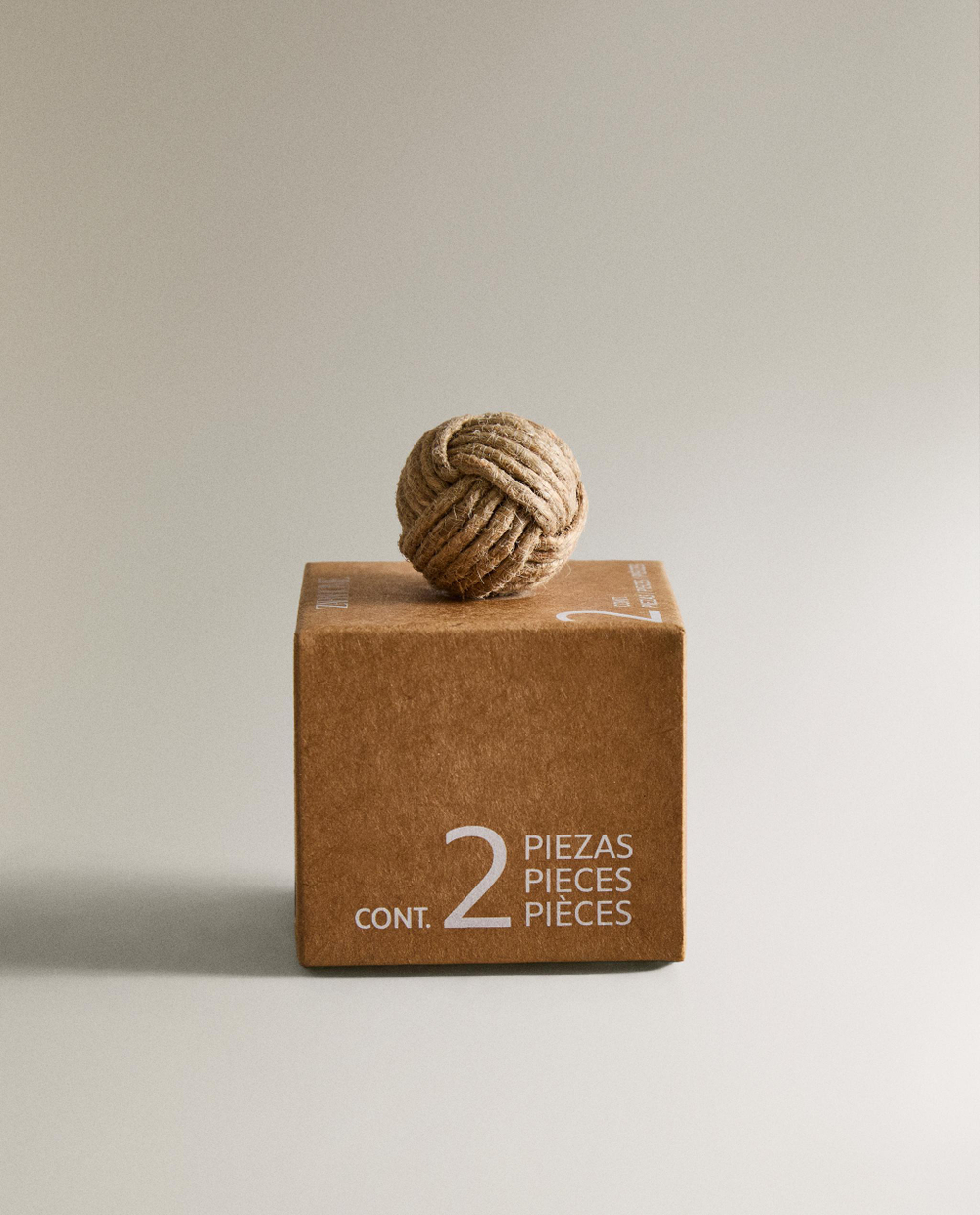 Мебельная ручка Zara Home, 6х3.5х3.5 см, джут, 2 шт., 9397/555