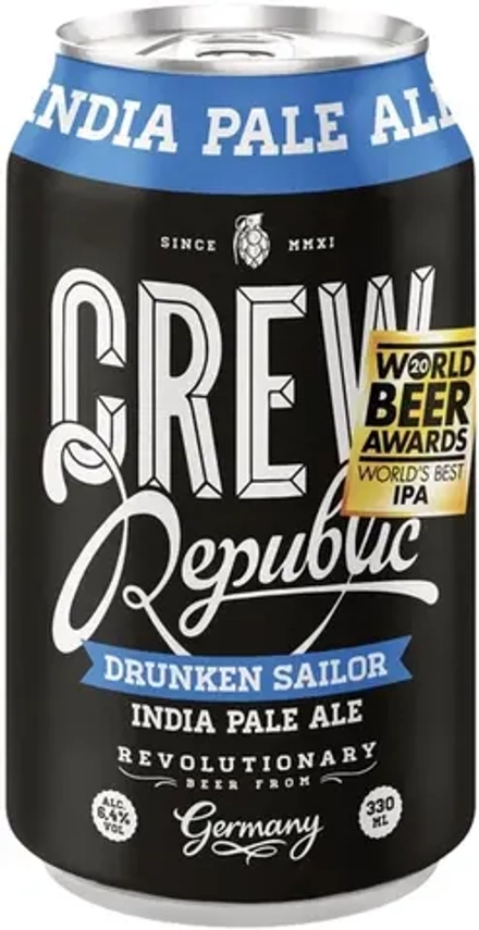Пиво Крю Репаблик Пьяный моряк ИПА / CREW Republic Drunken Sailor IPA 0.33 - банка