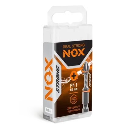 Бита torsion PH 1х50мм бокс 10шт NOX STRONG 336150